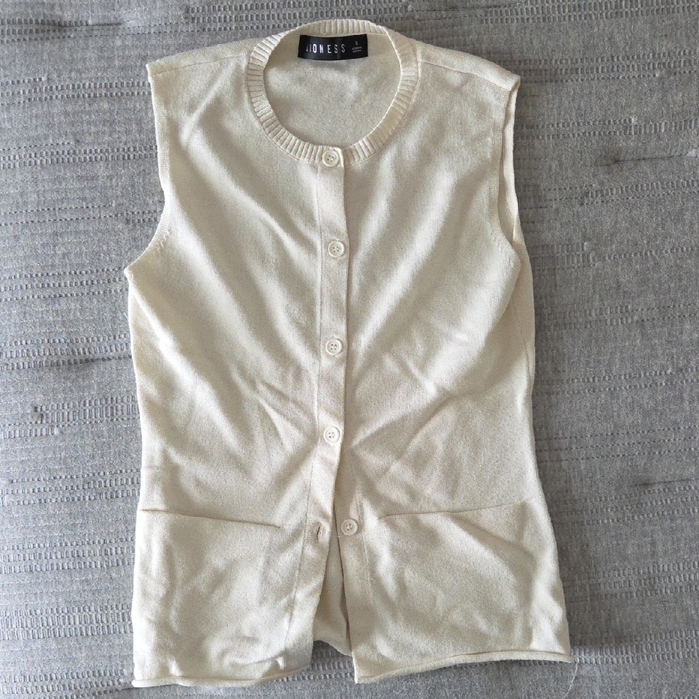 Lioness Cream Button-Up Sweater